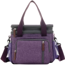 대용량 2 구획 더블 레이어 쿨러 점심 가방 