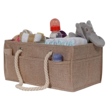 고품질 대용량 황마자연 삼베 신생아 기저귀 보관 바구니 