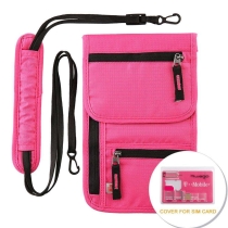 여행 목 주머니 여권 홀더 지갑 RFID 차단