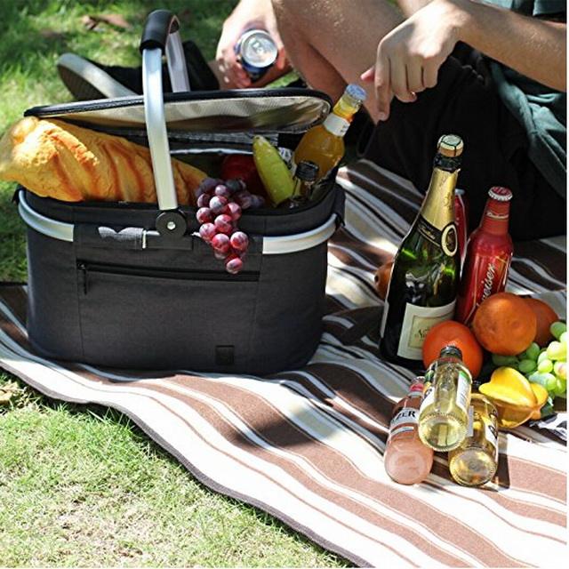 맞춤형 단열 보온병 쿨러 피크닉 바구니 3