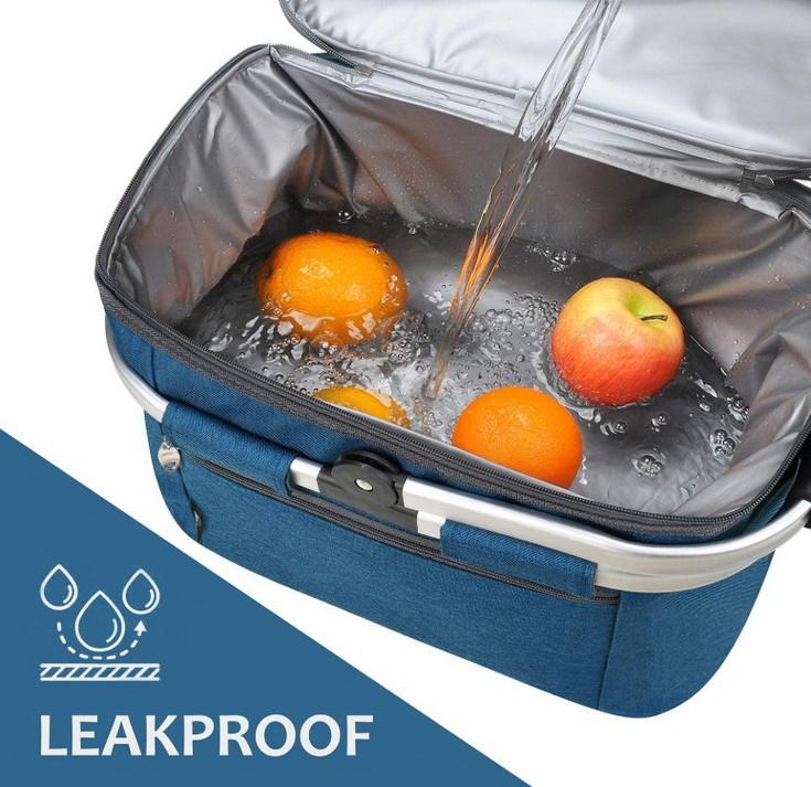 26L 대용량 PEVA 안감 단열 피크닉 가방 휴대용 비치 음료 음식 쿨러 바구니 7