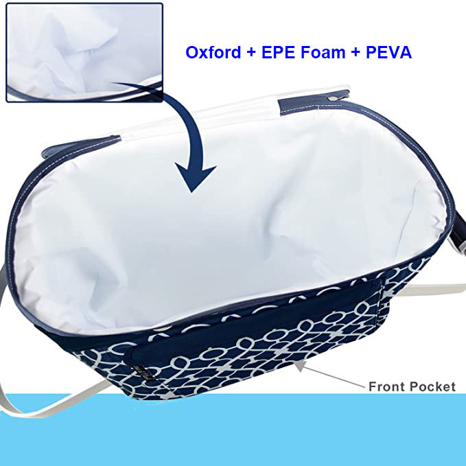 여행 해변을 위한 프레임이 있는 단열 쿨러백 휴대용 접이식 피크닉 쿨러 2