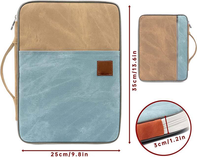 맞춤 방수 푸 가죽 두꺼운 천 휴대용 여행 파일 바인더 포트폴리오 문서 가방 2