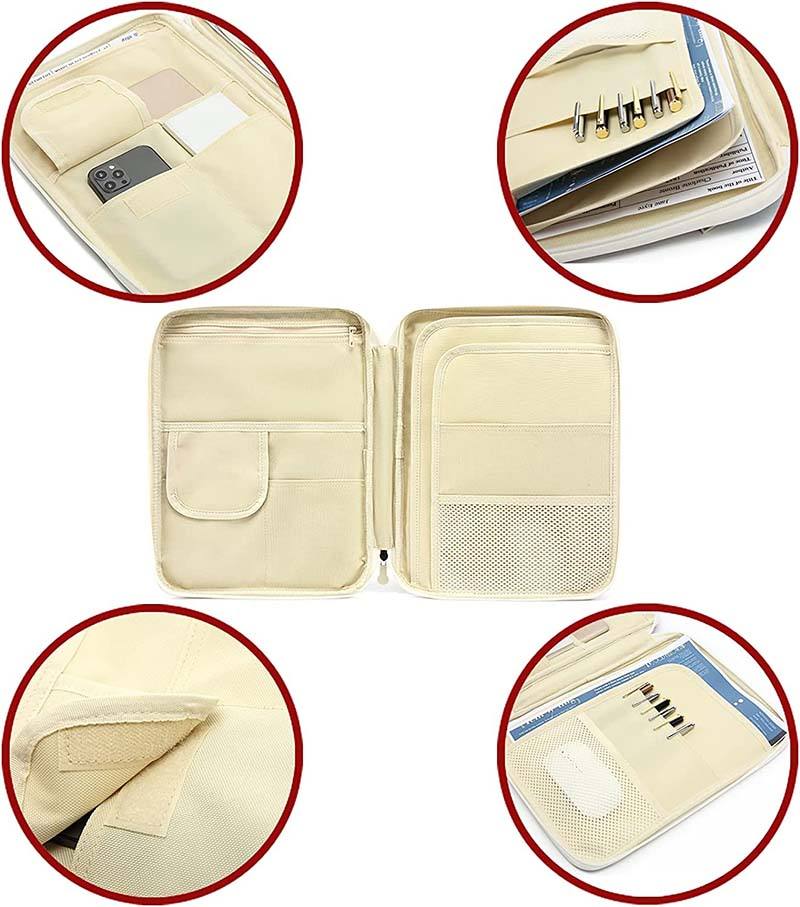 맞춤 방수 푸 가죽 두꺼운 천 휴대용 여행 파일 바인더 포트폴리오 문서 가방 5