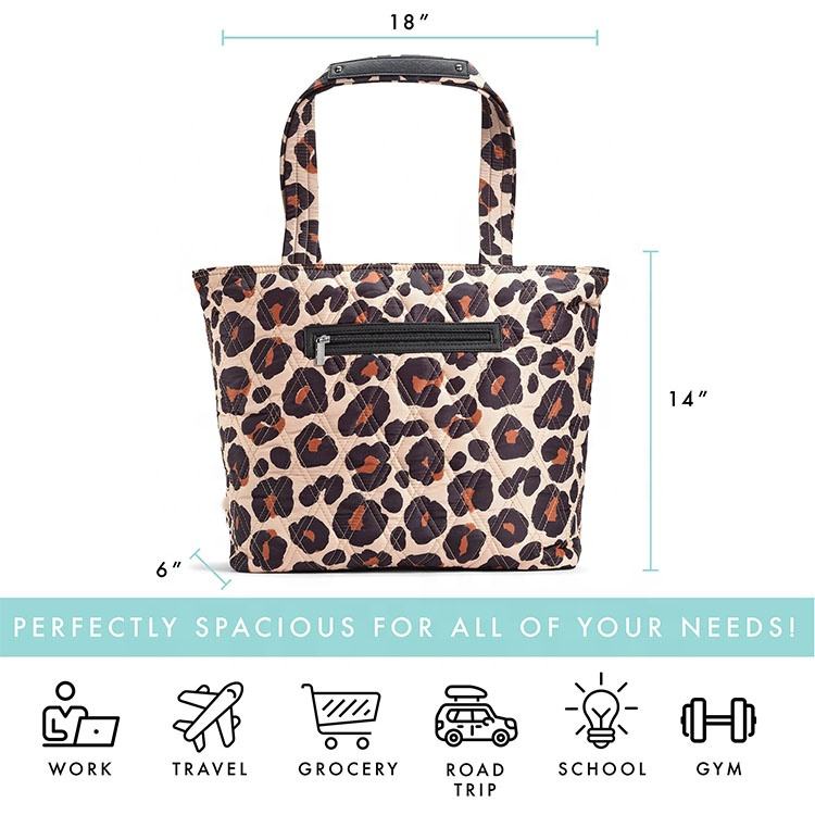 새로운 디자이너 폴리에스터 어깨 면 경량 퀼트 퍼피 토트백 4