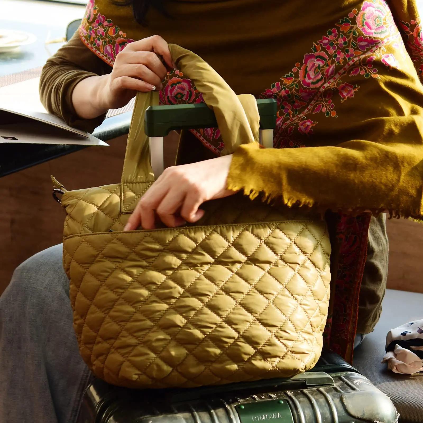 맞춤형 퍼퍼백 퀼팅 여성 퍼퍼백 5