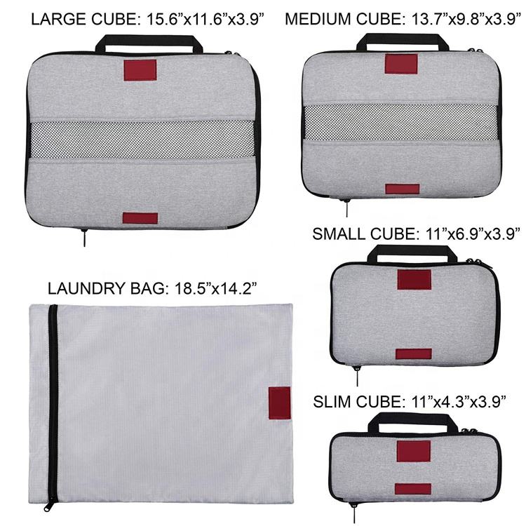 압축 포장 큐브 여행 정리함 (5) 세트, 수하물용 3