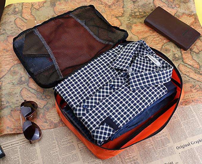 3팩 방수 압축 여행 수하물 정리함 포장 큐브 6