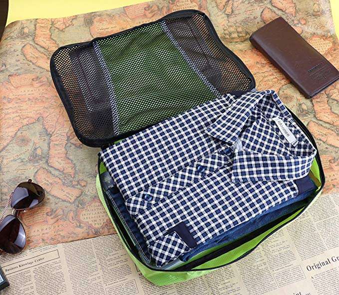 3팩 방수 압축 여행 수하물 정리함 포장 큐브 7