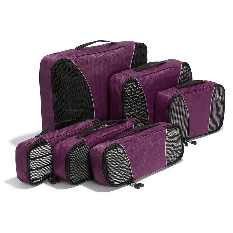 방수 6팩 여행용 압축 수하물 정리용 휴대용 접이식 패킹 큐브 세트