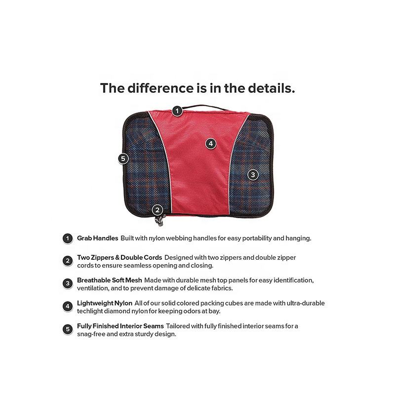 패셔너블한 6세트 메쉬 여행용 수하물 정리함 포장 큐브 3