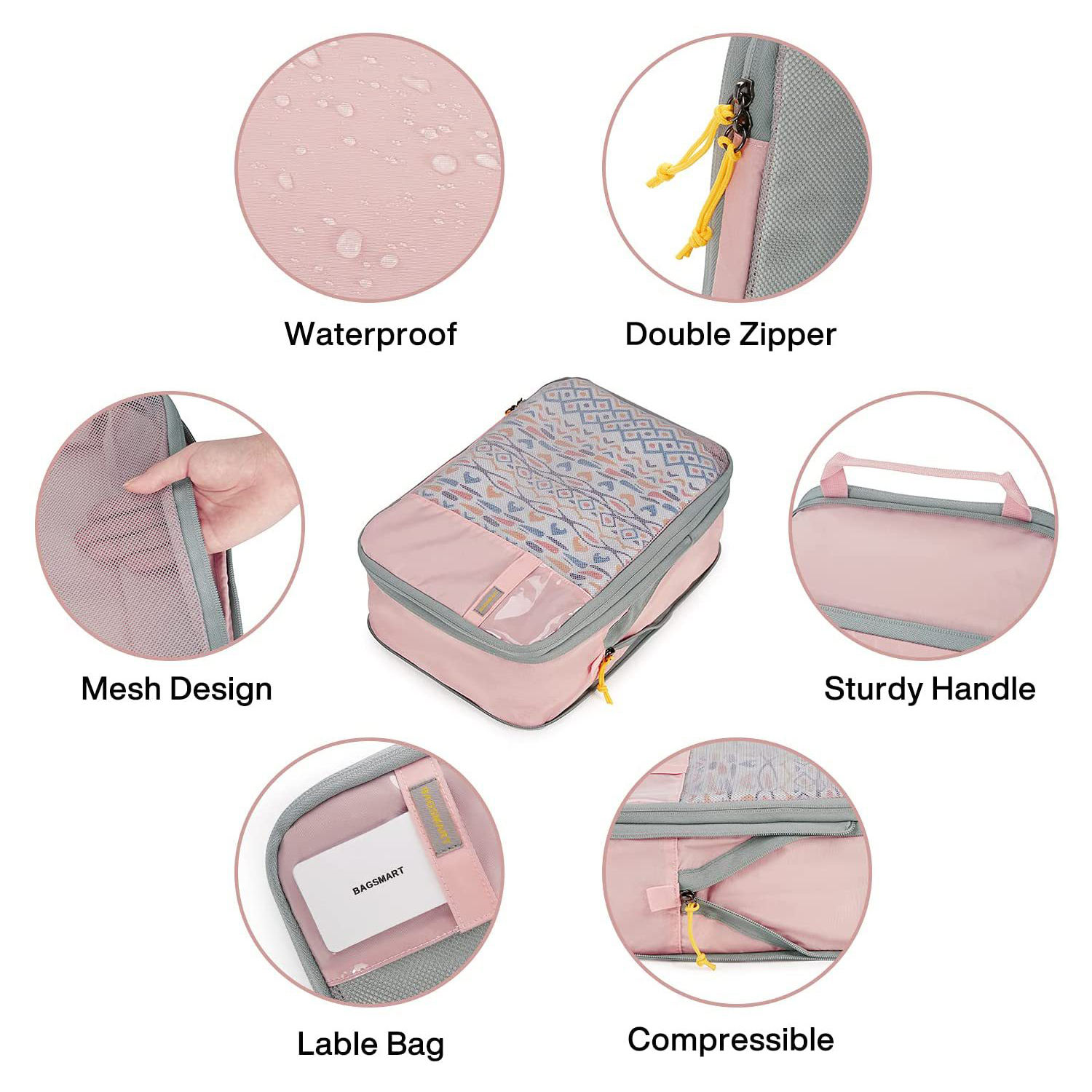 방수 포장 큐브 수하물 정리함 여행용 큐브 가방 세트 2