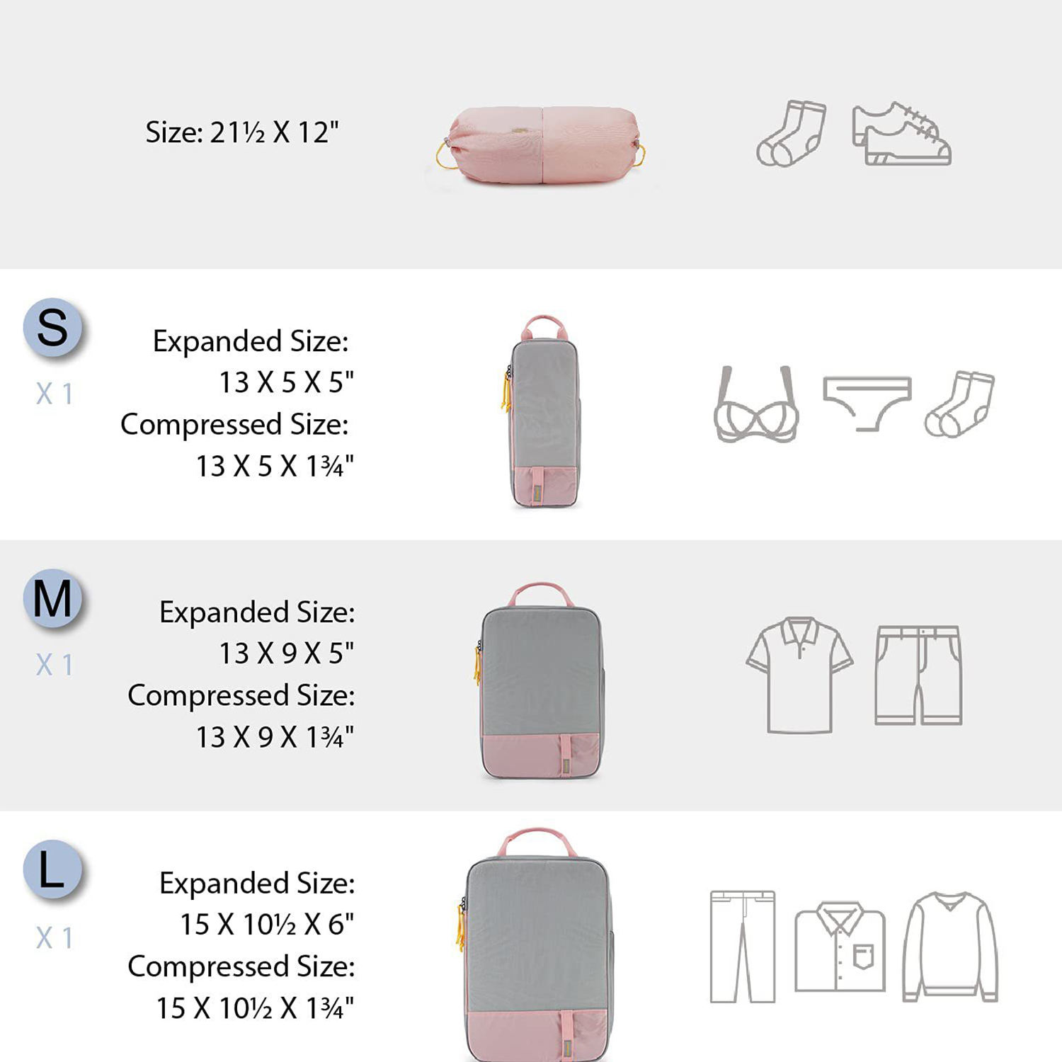 방수 포장 큐브 수하물 정리함 여행용 큐브 가방 세트 4
