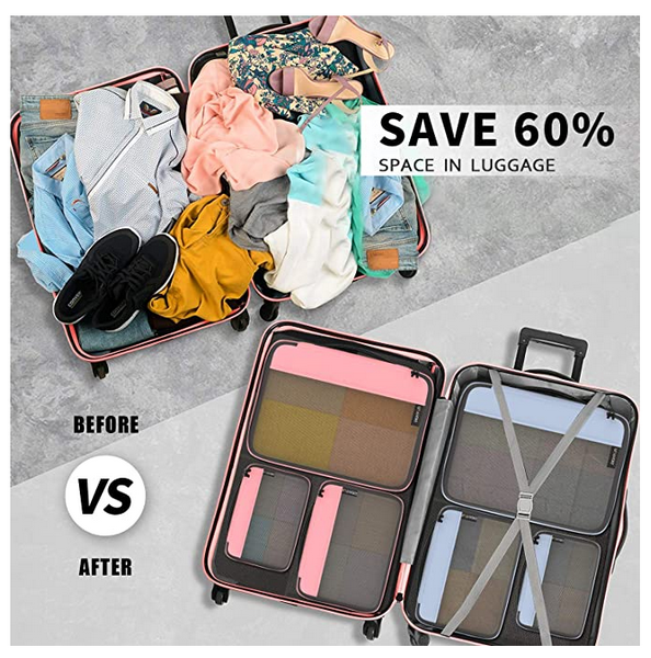 압축 6 세트 보관 가방 정리함 가벼운 여행용 포장 큐브 4