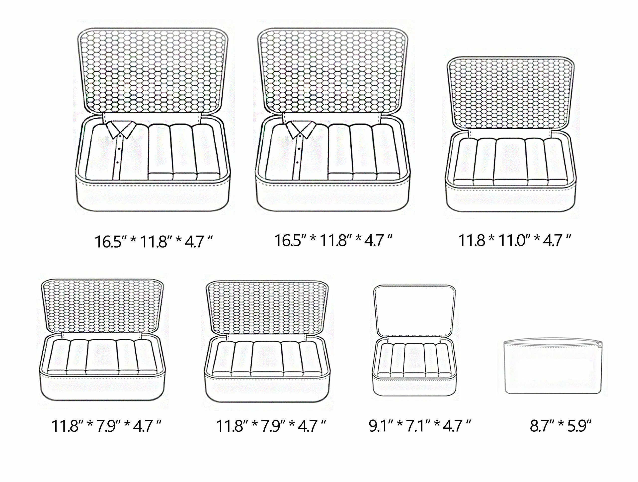 여행 포장 정리함 큐브 수하물 가방 정리함 의류 속옷 큐브 1