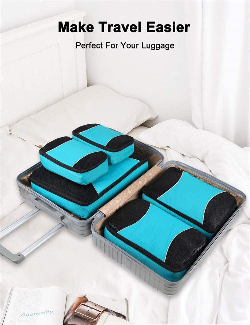 고품질 6개 포장 큐브 세트 여행용 정리 방수 큐브 5