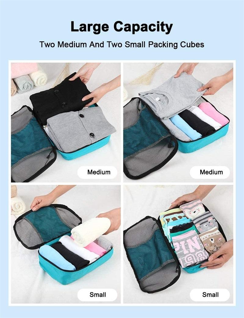 고품질 6개 포장 큐브 세트 여행용 정리 방수 큐브 9