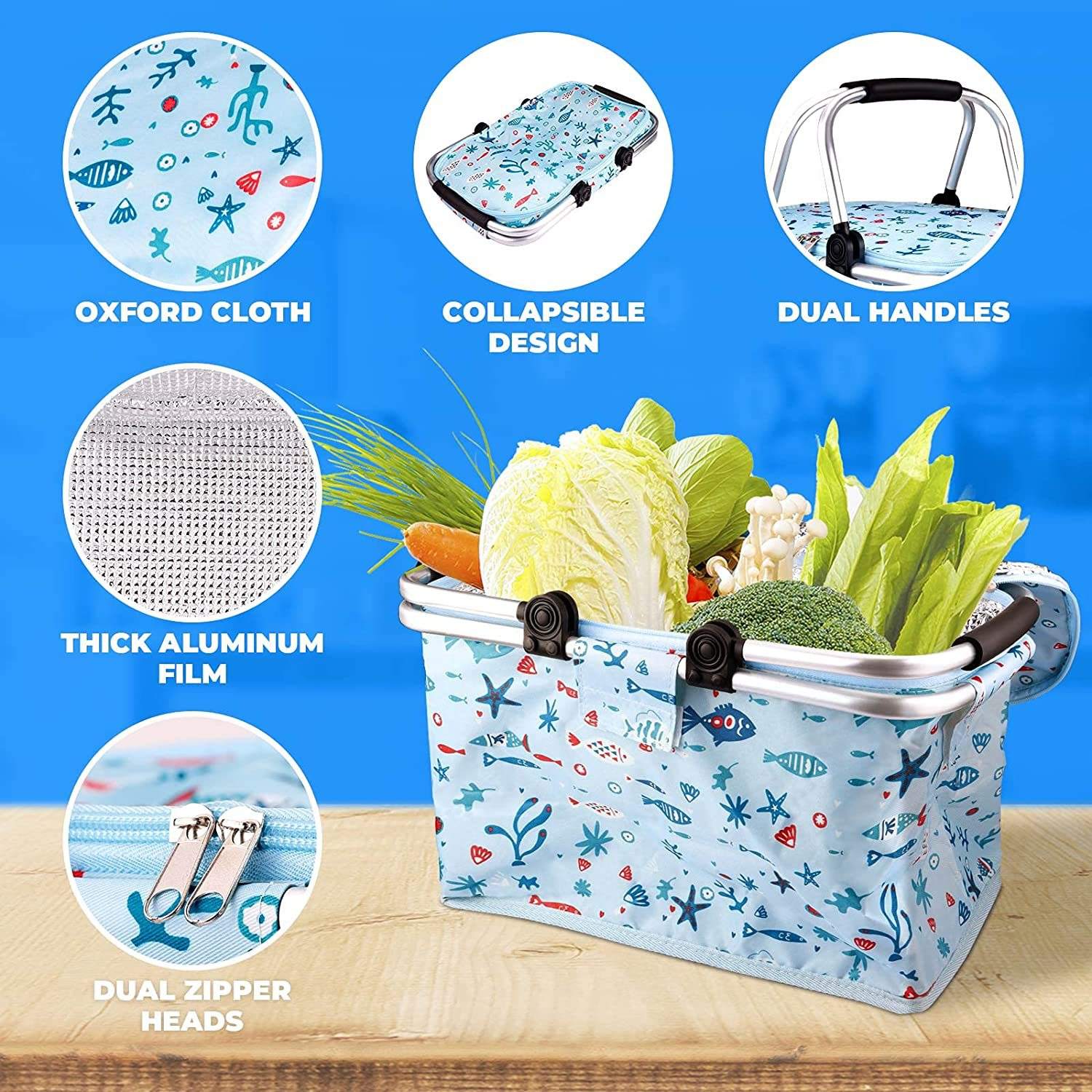 맞춤 로고 아마존 베스트셀러 접이식 방수 단열 대용량 피크닉 쿨러백 5