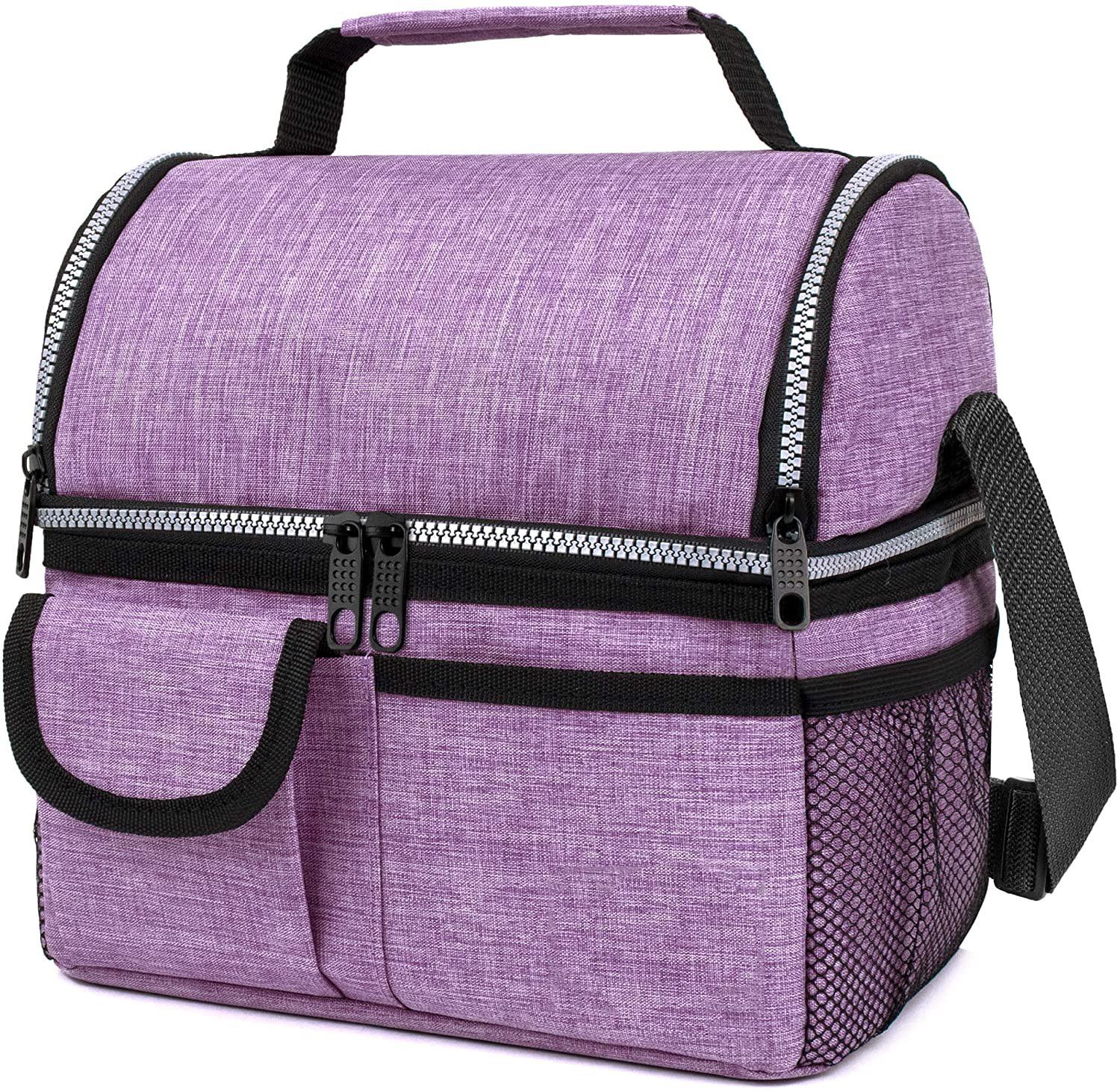 2겹 휴대용 핫 밀폐 푸드 쿨러백 냉동가능 여성용 보온도시락 가방 2