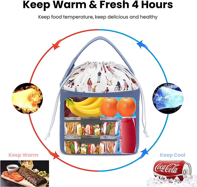 직장용 방수 드로스트링 토트백 어린이용 피크닉 도시락 보온 쿨러 5