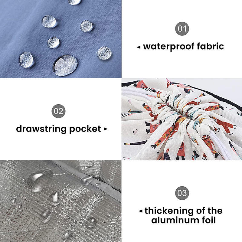 직장용 방수 드로스트링 토트백 어린이용 피크닉 도시락 보온 쿨러 2