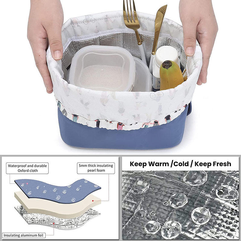 직장용 방수 드로스트링 토트백 어린이용 피크닉 도시락 보온 쿨러 3