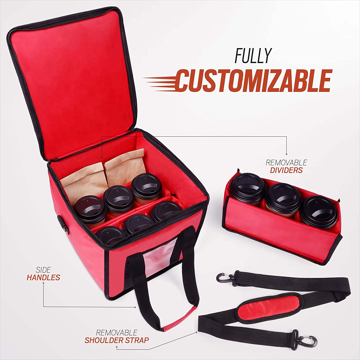 대용량 단열 음식 배달 음료 쿨러 오토바이 토트 푸드 캐리어 1