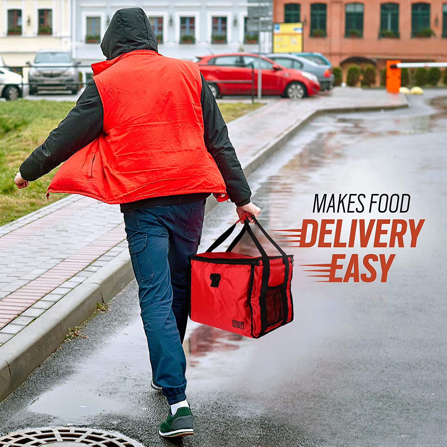 대용량 단열 음식 배달 음료 쿨러 오토바이 토트 푸드 캐리어 5