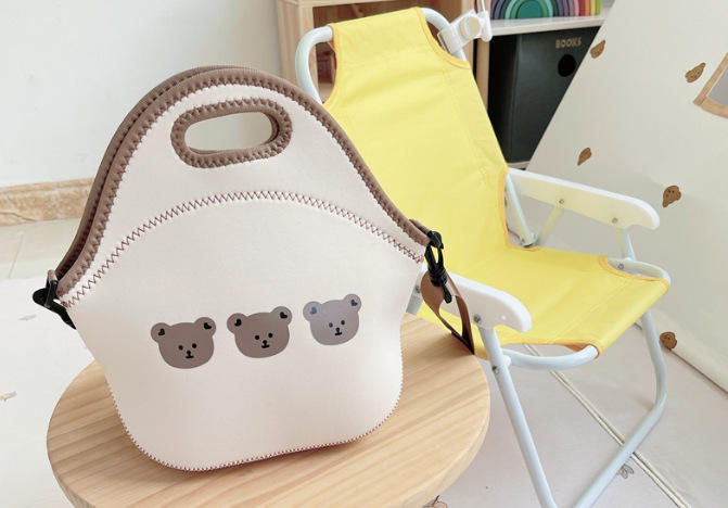 재사용 가능 귀여운 네오프렌 점심 토트백 보온 피크닉 여성 소녀용 도시락 5