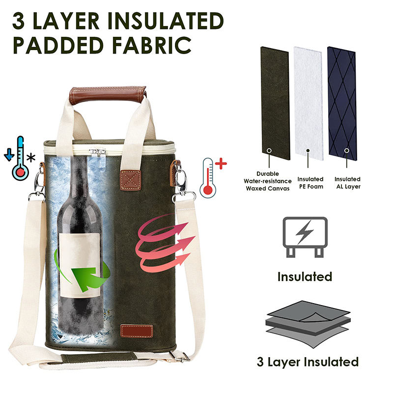 헤비 듀티 휴대용 와인 병 단열 쿨러백 럭셔리 와인 선물 4