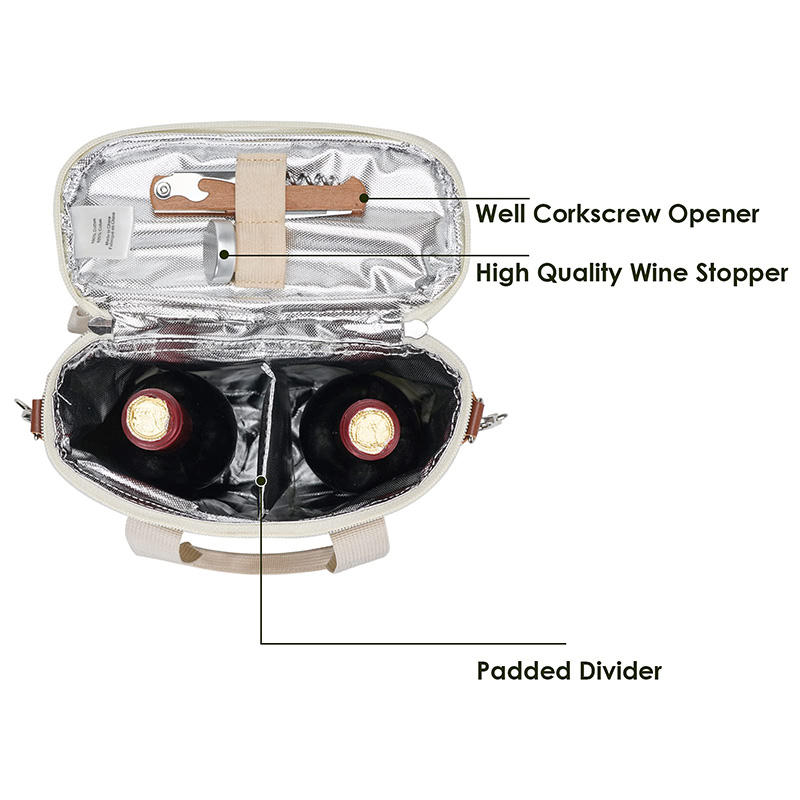 헤비 듀티 휴대용 와인 병 단열 쿨러백 럭셔리 와인 선물 1