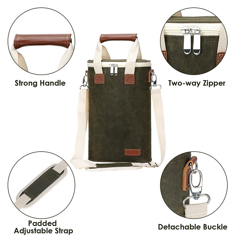 헤비 듀티 휴대용 와인 병 단열 쿨러백 럭셔리 와인 선물 7