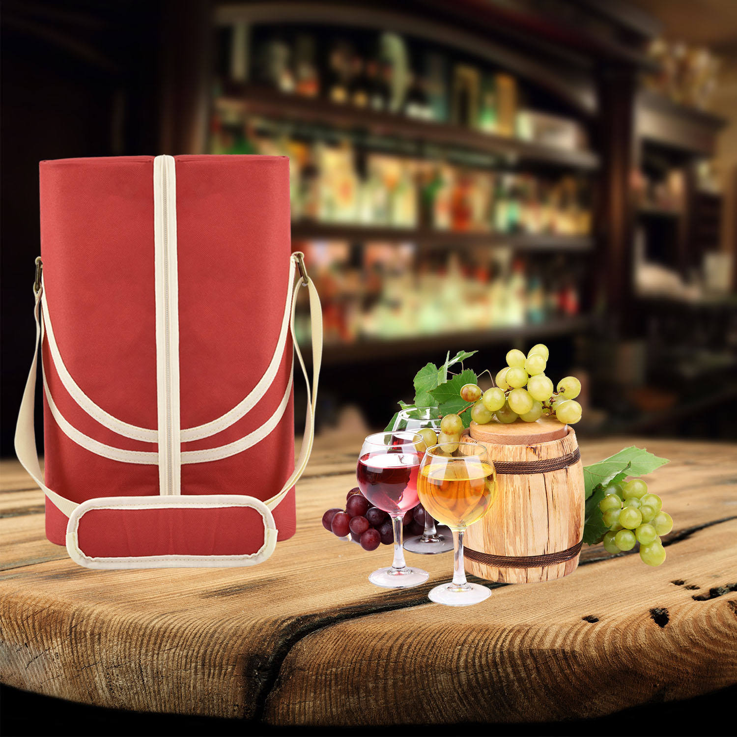 싱글 보틀 단열 와인 토트 1병 와인 백 패딩 와인 쿨러 백 5