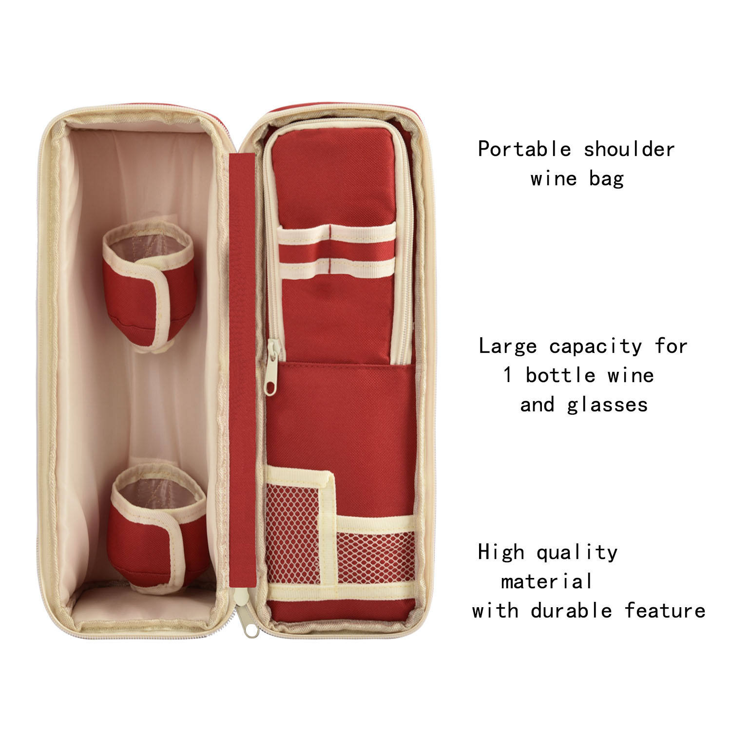 싱글 보틀 단열 와인 토트 1병 와인 백 패딩 와인 쿨러 백 8