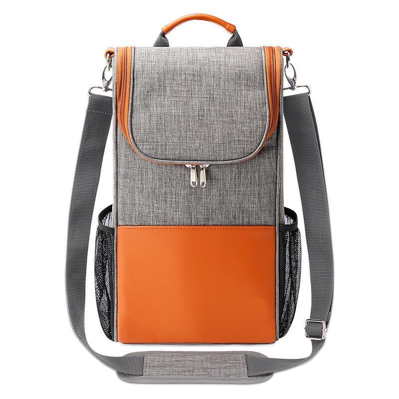 2 병 와인 캐리어 토트 단열 식품 쿨러 방수 피크닉 가방 6