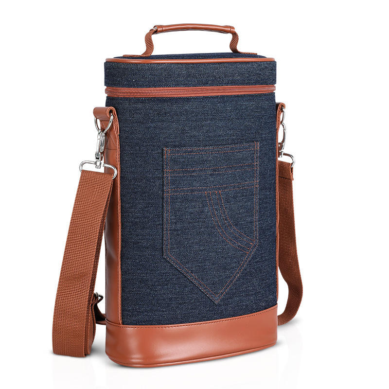 2 병 와인 샴페인 한 병, 휴대용 알루미늄 호일 쿨러백 열 보존 3