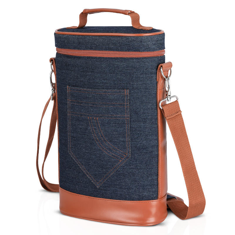 2 병 와인 샴페인 한 병, 휴대용 알루미늄 호일 쿨러백 열 보존 6