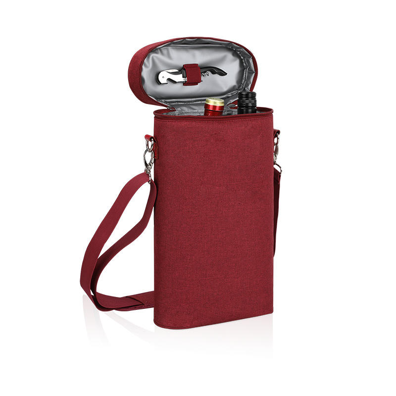 2 병 와인 캐리어 단열 샴페인 방수 피크닉 와인 쿨러백 4