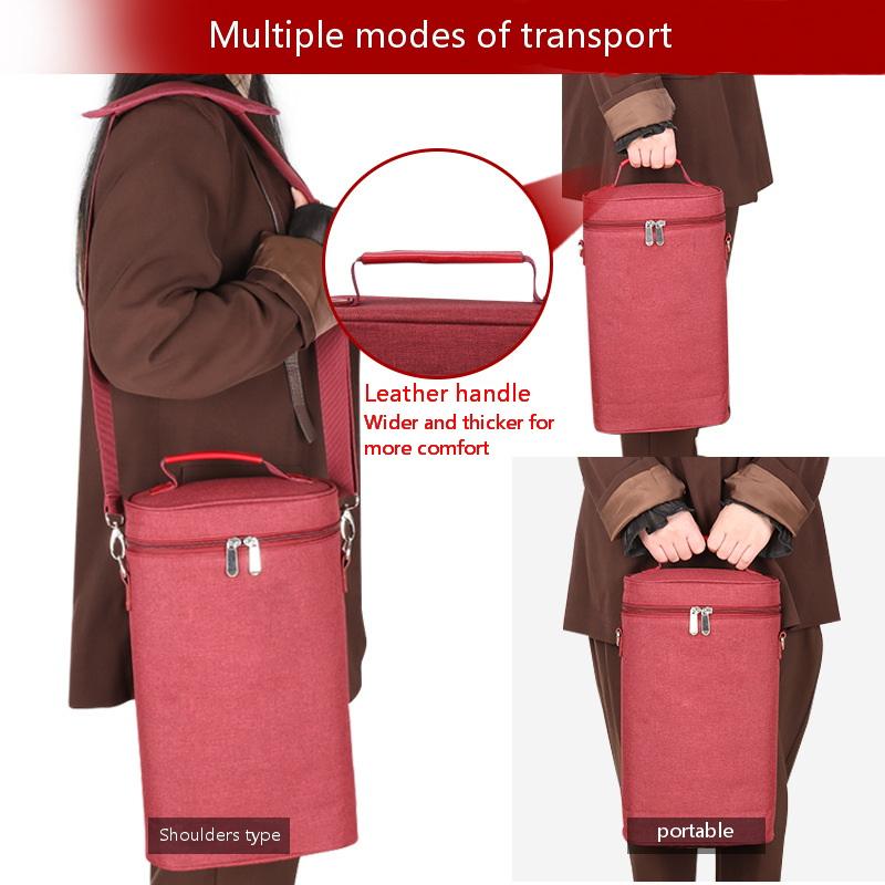 2 병 와인 캐리어 단열 샴페인 방수 피크닉 와인 쿨러백 7